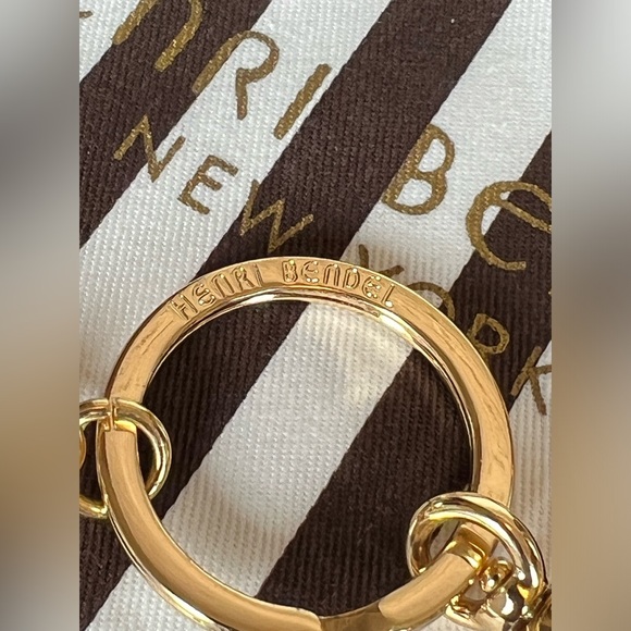 Henri Bendel Gold SPIKE and charm key ring with purse hook - Picture 7 of 10